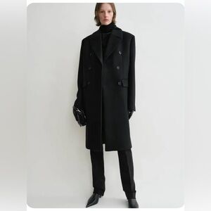 Oversized TOTEME Chesterfield-style coat tailored from recycled wool-blend felt